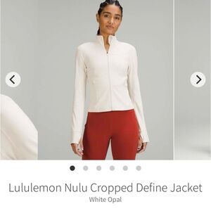 Lululemon white opal nulu cropped define size 10